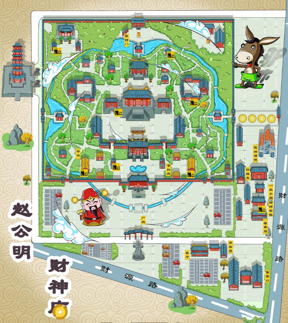 祁阳寺庙类手绘地图
